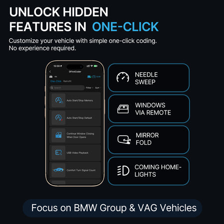DFirst 201BT FD OBD2 scanner for vehicles simple coding