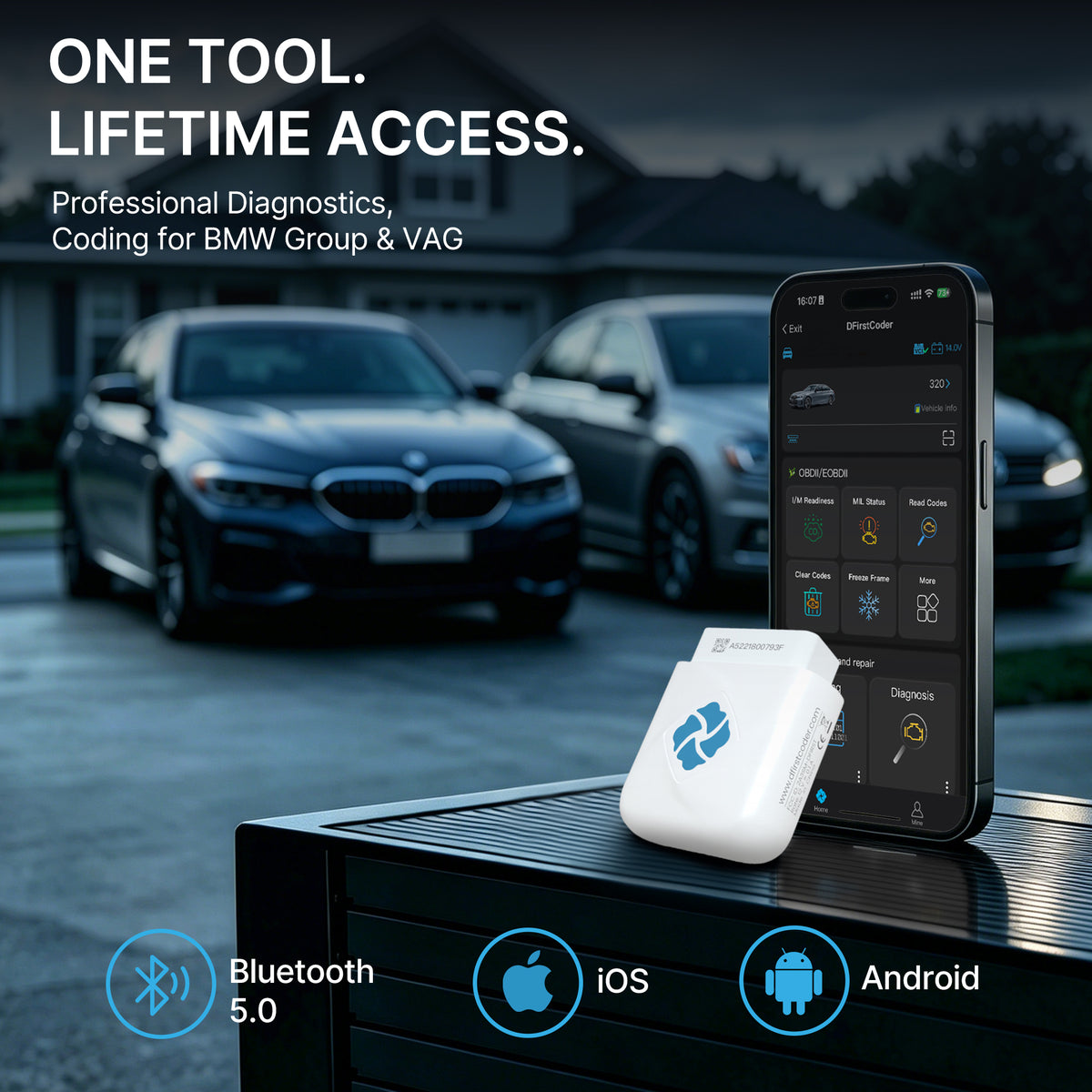 DFirst 201BT FD Bluetooth OBD2 sacnner support iOS and Andriod